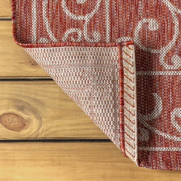 Charleston Vintage Filigree Textured Weave Indoor/outdoor Area Rug